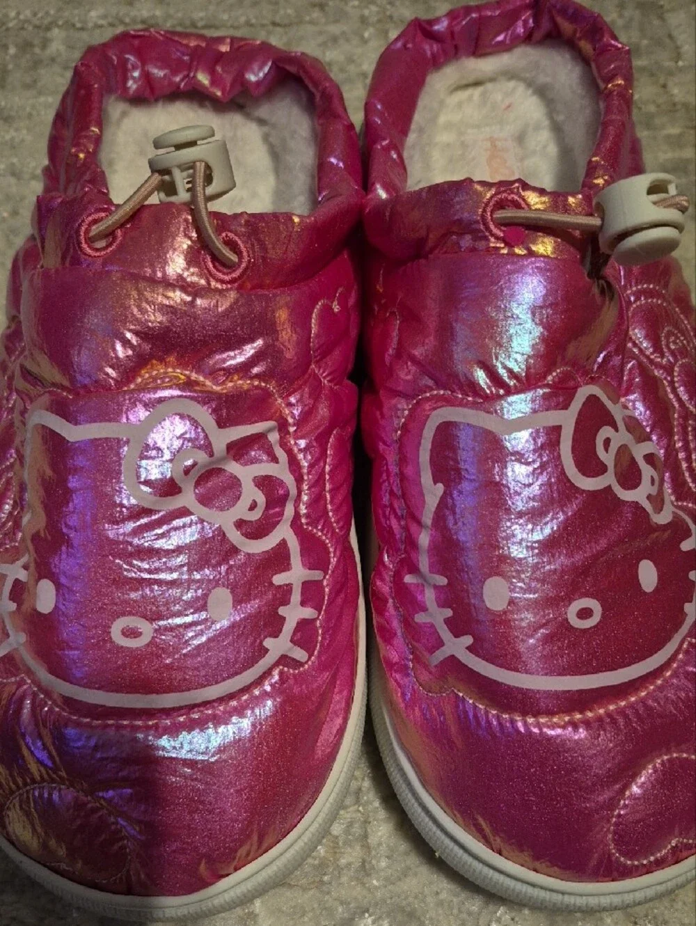 Sanrio Metallic Pink Hello Kitty Slip-Ons